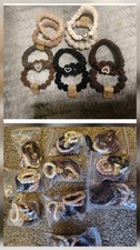 Bulk 10 Sets Of 10 Decrotive / Covered Hair Ties / ponytail holders. Total 100.