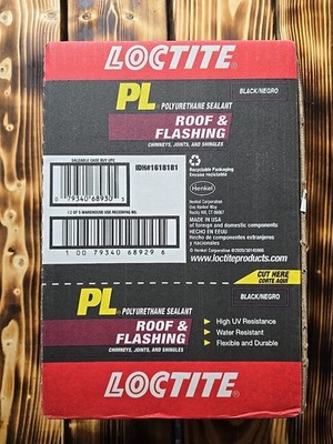 Loctite 1618181-XCP12 PL S30 Series Roof and Flashing Sealant, Black, Paste, 12 