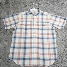 Columbia Omni Shade Vented Shirt Mens Large Button Down Short Sleeve Plaid