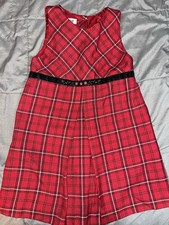 Vintage Oshkosh Christmas Dress Girls Size 6 Red Plaid Holiday