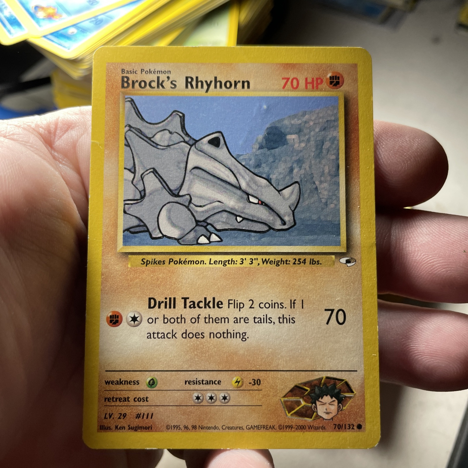 BROCK’S RHYHORN - Gym Heroes Set - 70/132 - Common - Pokemon Card - LP
