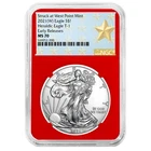 2021 (W) $1 1-oz T-1 American Silver Eagle NGC MS70 ER West Point Star Label