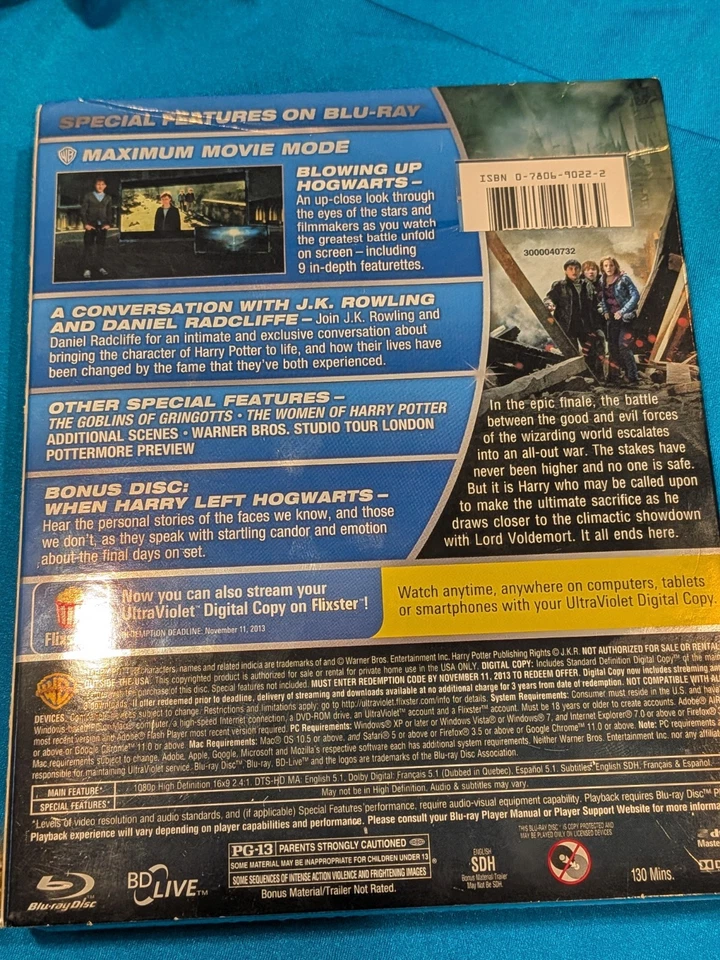 Harry Potter and the Deathly Hallows: Part 2 (Blu-Ray DVD 2011 W/S) NEW Free Sh - Image 3 of 4