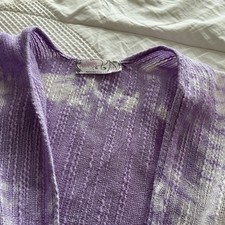 Free People Women  s OS Purple Duster Cardigan Tie Dye Cotton Blend Boho Gypsy
