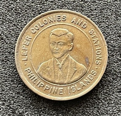 1930 Philippines Culion Leper Colony 10 Centavos Coin - Jose Rizal - Rare TM1787