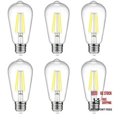 Vintage LED Edison Bulbs, 6W, Equivalent Daylight 5000k 6 Count Pack of 1