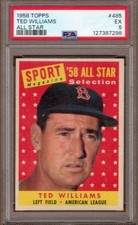 1958 Topps #485 Ted Williams AS - PSA 5 EX