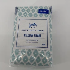 SOUTHERN TIDE Cape Charlotte Euro PILLOW SHAM (1) Aqua White New