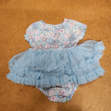 Disney Baby Stitch and Angel tutu bodysuit 6/9 months blue pink