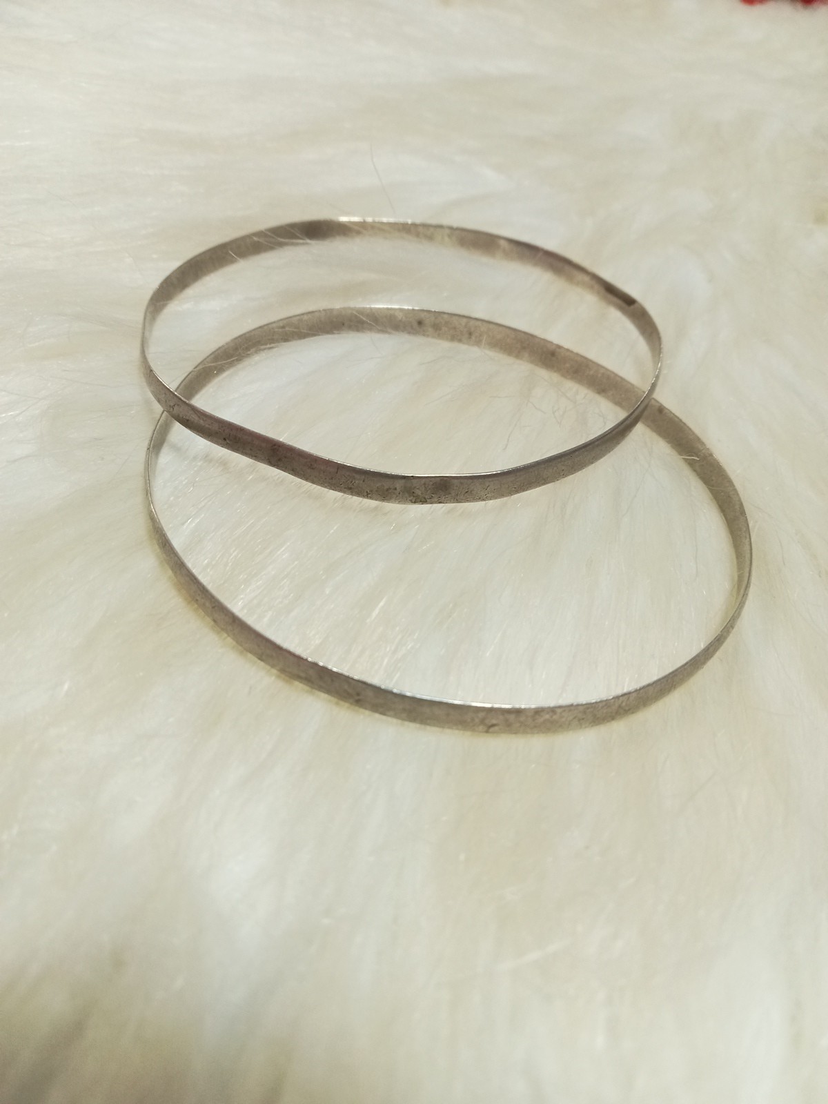 Antique Pair Solid Silver Bracelet Traditional An… - image 2