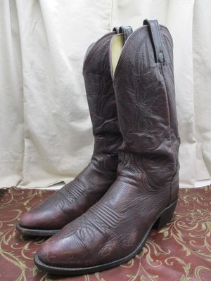 Dan Post Boots Mens 10.5D Burgundy Wine Leather Western Cowboy USA Made 9061067