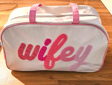 New Jadelynn Brooke Wifey Duffle Travel Bag Wife Bride Honeymoon Gift PINK