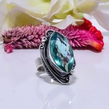 Apatite Gemstone Solid 925 Sterling Silver Ring, Unique Christmas Gift