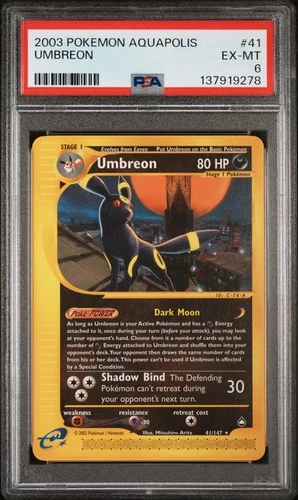 2003 POKEMON AQUAPOLIS #41 UMBREON PSA 6