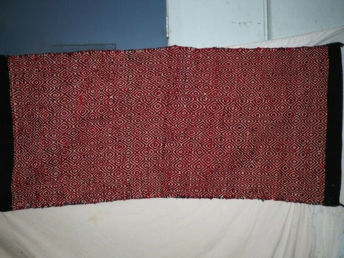 Fine Navajo Optical twill-woven Navajo double saddle blanket 60" x 24"
