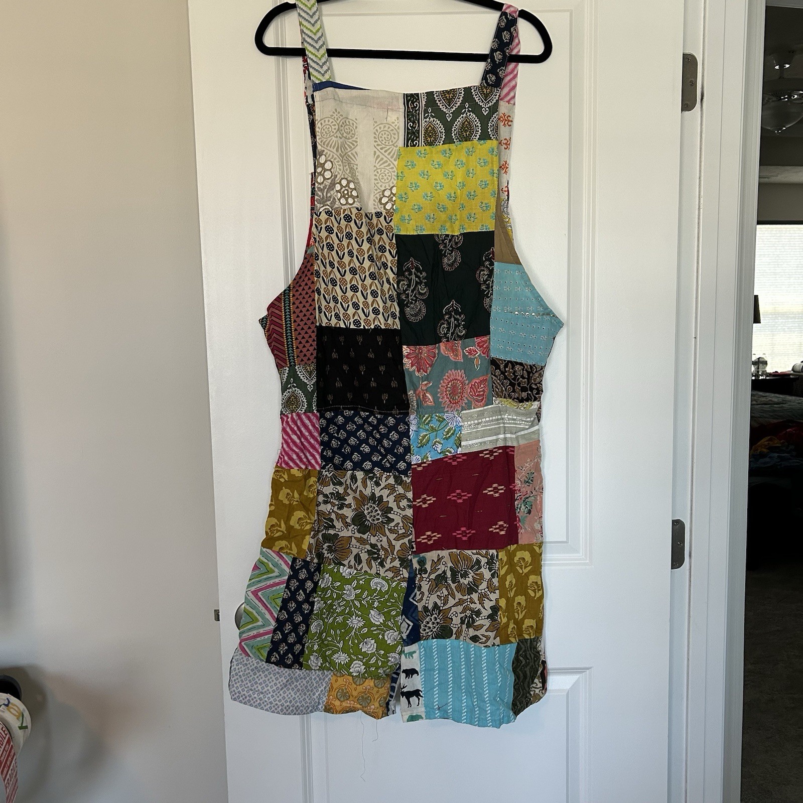 Ashley Taylor Patchwork Overalls Shorts Jumpsuit … - image 11