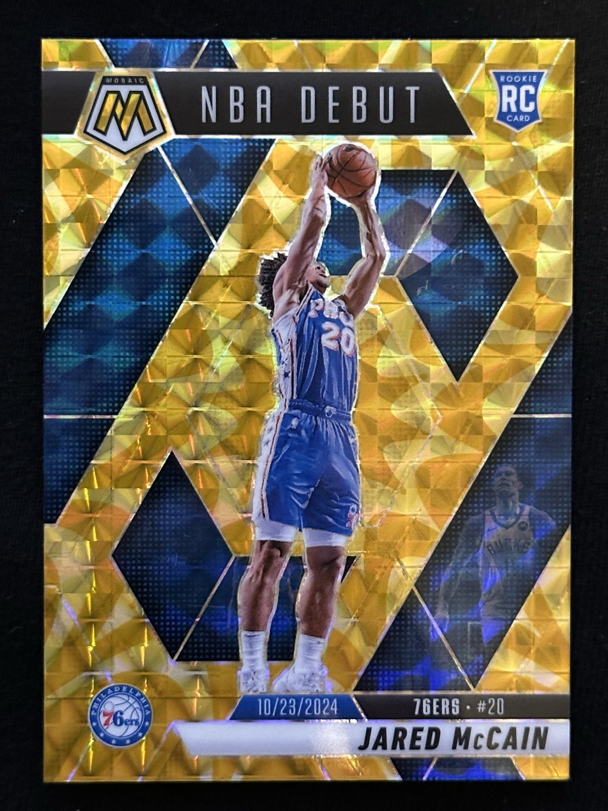 2024-25 Panini Mosaic NBA Debut Jared McCain #263 Reactive Yellow Mosaic Prizm