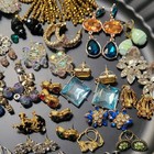 Vtg -Now Earrings BEAUTIFUL Crystals RHINES Gemstones FABULOUS COLORS 29 Pairs ! — photo 9