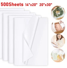 500Sheets Wrapping Paper White Tissue Paper 14"x20" 20"x30" Cushioning Void Fill