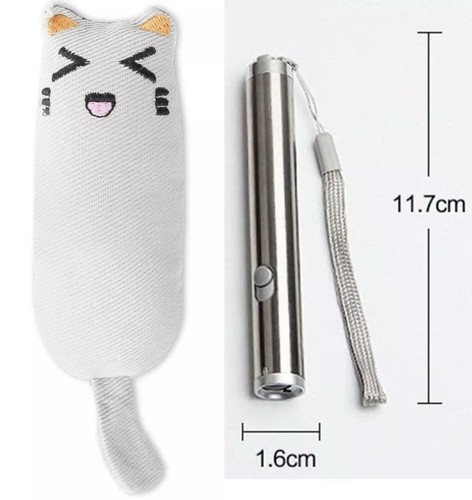 CATNIP PET CAT KITTEN TOY CHEW TEETH CLEANING + 2 In 1 Pointer LED Light Chaser - Picture 1 of 9