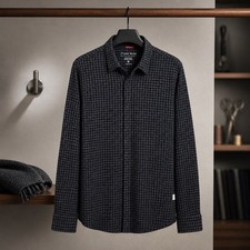 Stone Rose Houndstooth Jersey Knit Hi-Tech Dress Shirt #778