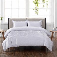 Luxury Satin Faux Silk Bedding Set 3pcs Elegant Duvet Cover Pillowcases