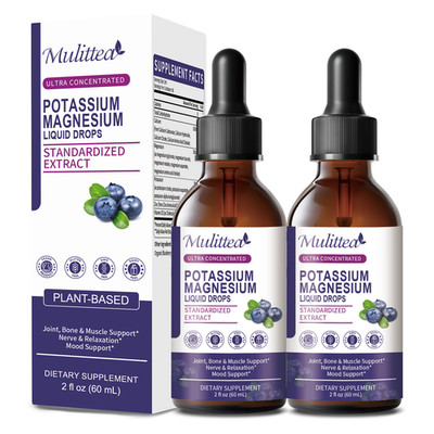 2PACK Liquid Magnesium Complex Magnesium Glycinate with Potassium Vegan 2 fl oz