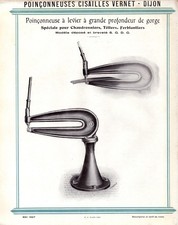 DIJON (21) ATELIER de CONSTRUCTION / POINCONNEUSE pour tolier "VERNET" Tract