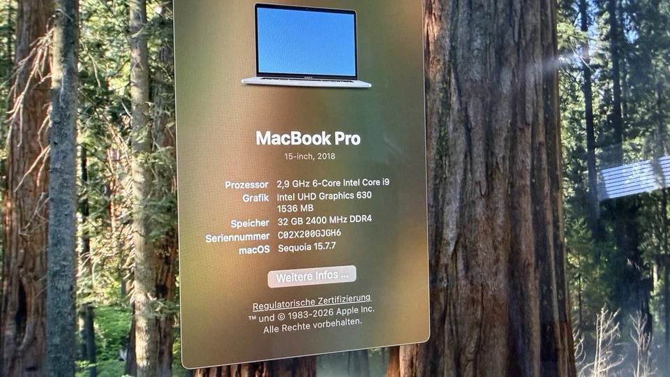 Apple MacBook Pro 15" 2018 · i9 · 32GB · 2TB, Foto 2 von 5