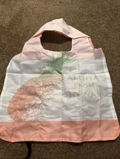 Aloha From Hawaii Pineapple Design Foldable Reusable Shopping Bag New