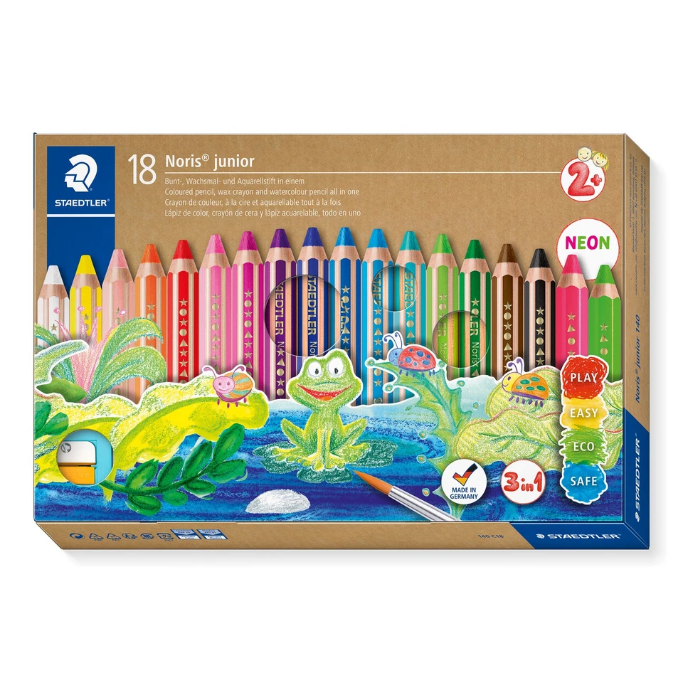 BUNT-BLEISTIFTE Noris® junior 140 Kindermalstift Kartonetui mit 18 Farben und 1 ST Spitzer