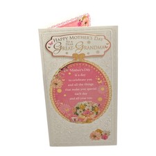 Image of To A Dear Great Grandma Flowers Design Mother's Day Card