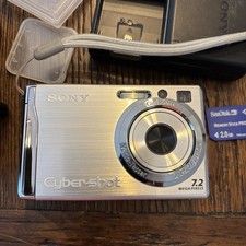 Sony Cyber-Shot DSC-W80 7.2MP Digital Camera-3X Optical Zoom Carl Ziess-Working.