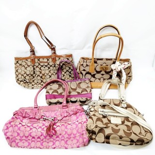 Coach Hand Bag Shoulder Bag 5 set Brown Canvas 5602237