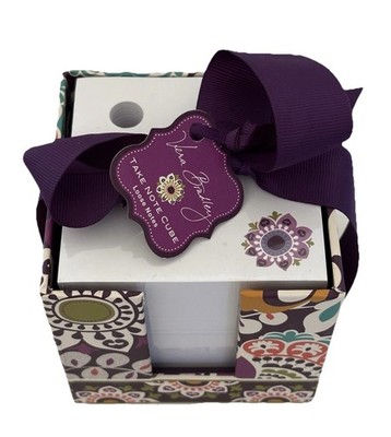 Vera Bradley Plum Crazy Take Note Cube Retired Pattern NEW Desk Gift