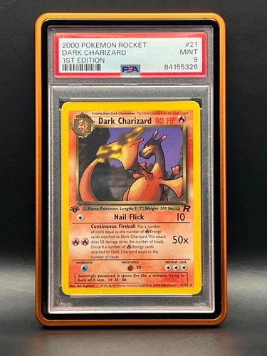2000 Pokémon Rocket 1st Edition DARK CHARIZARD #21 Rare-PSA Mint 9