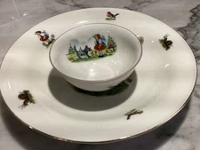 Vintage Porcelain Little Red Riding Hood & the Wolf Bowl Mitterteich Bavaria