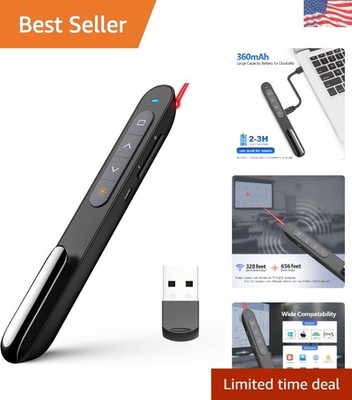 Rechargeable Presentation Remote for PowerPoint with Customizable Controls