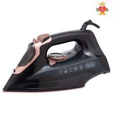 BLACK + DECKER BXIR22004GB Linen Care Steam Iron,3000W,Black and Rose Gold EACH