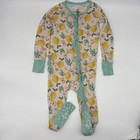 Monkeeroos Pajamas 2T Bamboo Viscose Footed Zip One-Piece Floral Lemon — photo 1