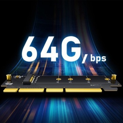 PCIE X16 Expansion Card for M.2 NVME to PCI-E Full Speed 64Gb Fast Heat Dissipat