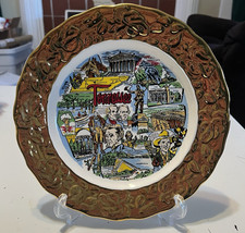 State of Tennessee Souvenir Plate Crown O Gold Made in USA Raised Floral Trim