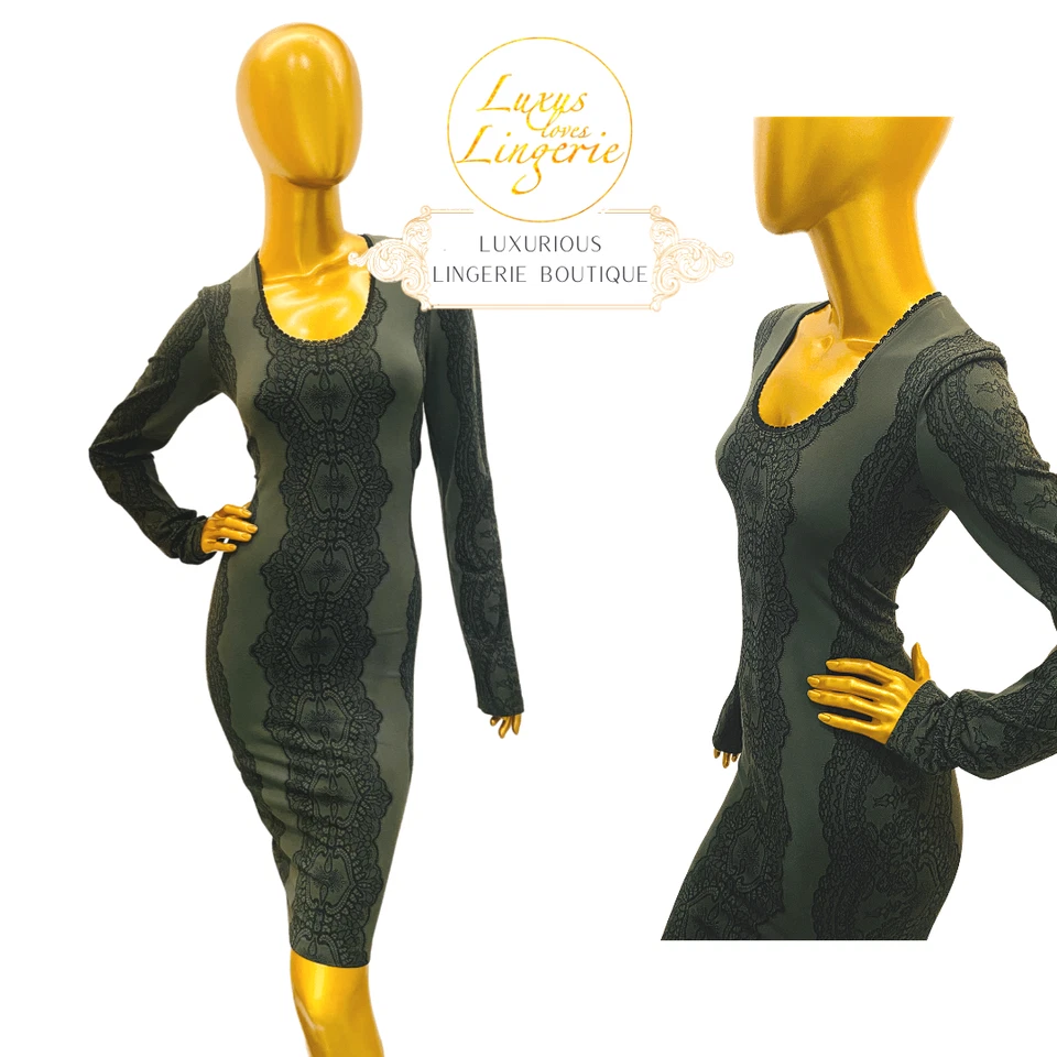 MAGIC DRESS by Wolford XS X Small grün black Kleid Spitze Design Langarm - Bild 1 von 1