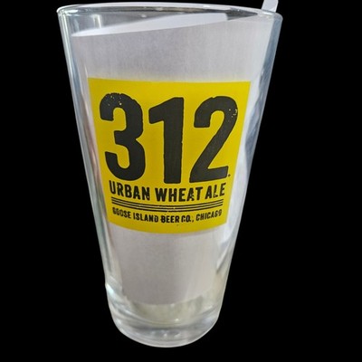 1 RARE GOOSE ISLAND 312 Urban Wheat Ale Beer Bar Pint Glass Mancave Chicago IL