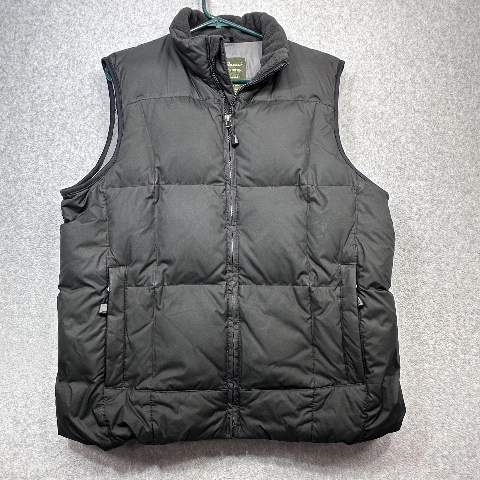 Eddie Bauer Vest Mens Medium Black Premium Goose Down Puffer Full Zip Outdoor
