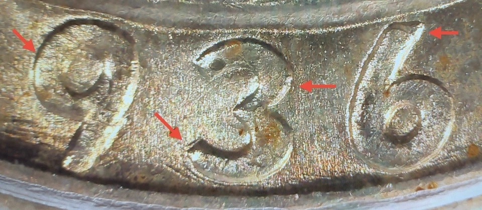 1936-S Washington Silver Quarter MS65 RPM DDO Die Clash Doubling BU Toned - Image 3 of 4