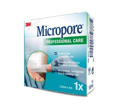 Micropore 3M 1.25cm X 5 Meters Surgical Tape - Microporous - For Sensitive Skin - Image 1 of 4