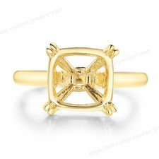 20x15mm Cushion Semi Mount Ring 925 Sterling Silver Solitaire Engagement Ring