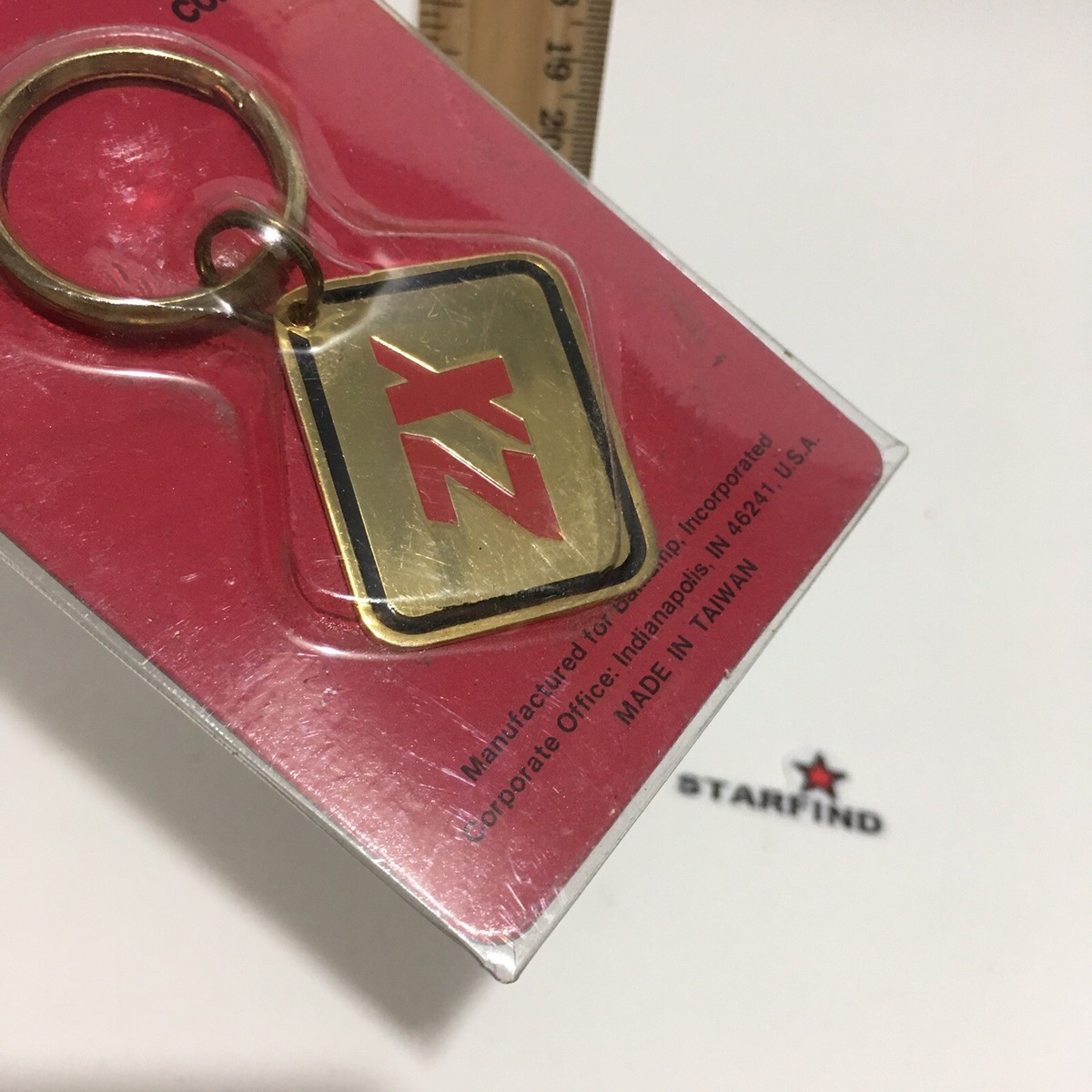 Napa Balkamp ZX Keychain VINTAGE Brass Enamel Metal Key Chain Ring