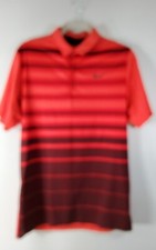 NIKE Golf Dri-Fit Red w/ Gray Swoosh Logo Standard Fit POLO SHIRT Men's Small S